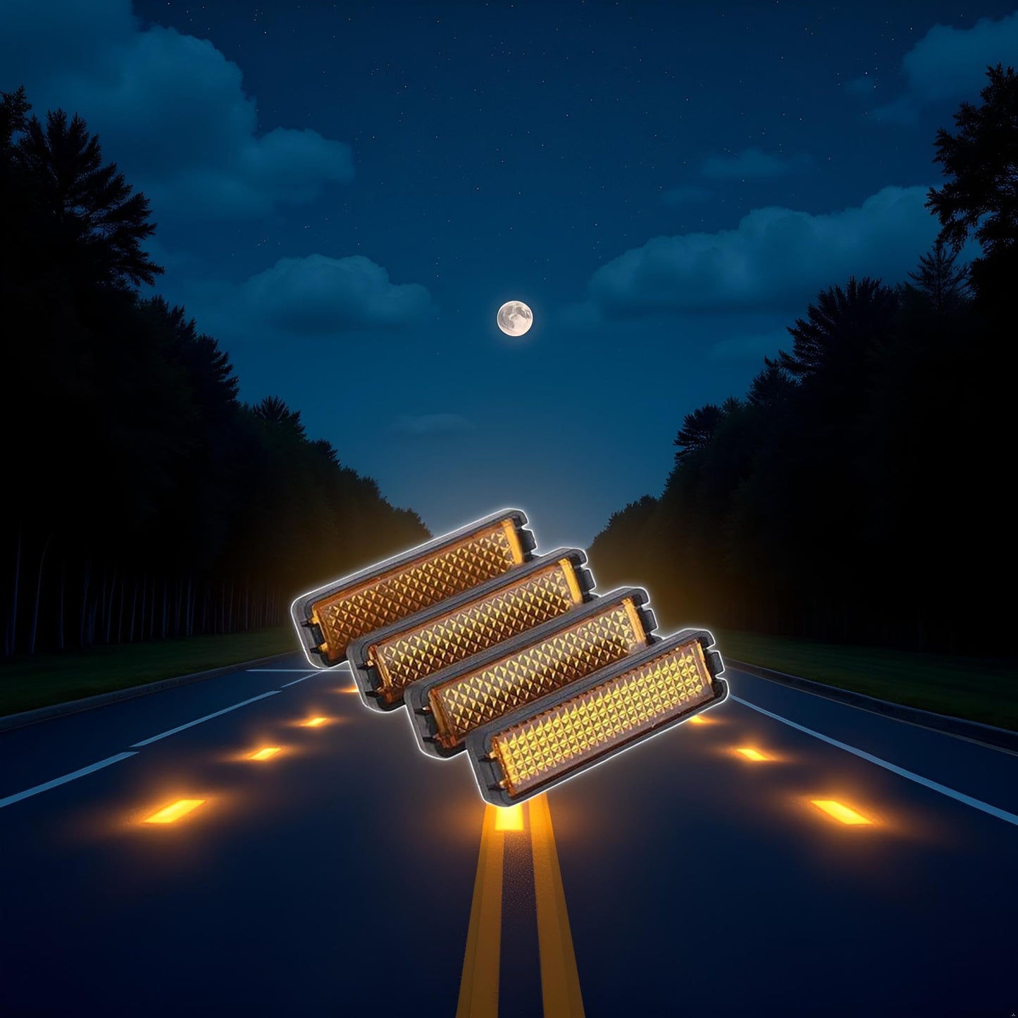 4 Pieces/Set Yellow Bike Pedal Reflector Safety Night Cycling Reflective Bike Accessory，Bike Reflectors Lights and Reflectors Accessories