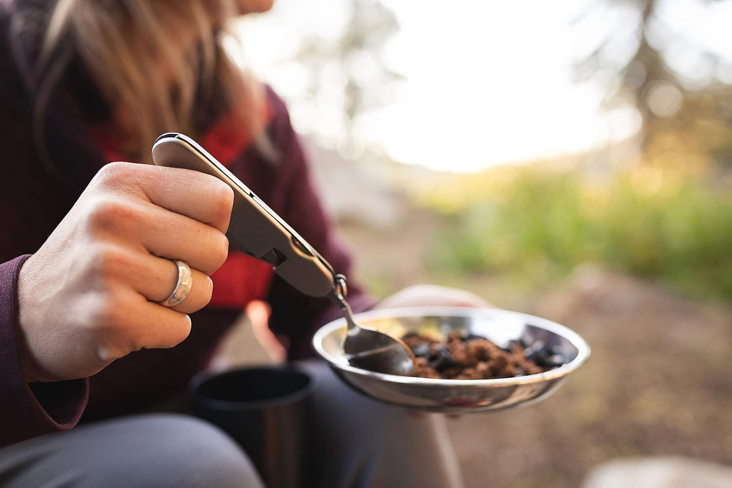 Stansport Camper's Knife, Fork and Spoon, Silver