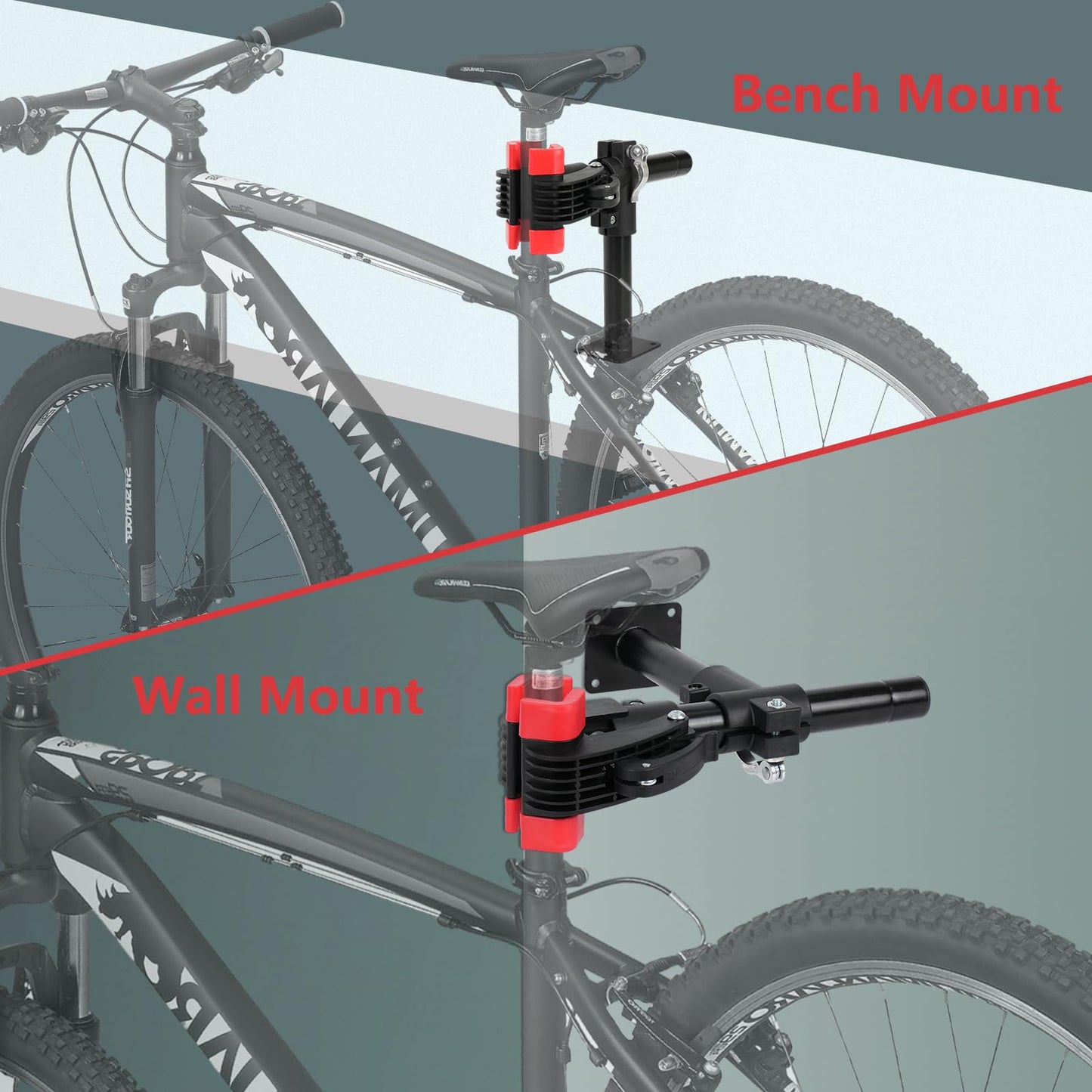 Auwey Bike Repair Stand Wall Mount Bike Repair Workstand Bike Workbench Bicycle Maintenance Rack Bicycle Repair Rack Bike Clamp Height Adjustable Bicycle Maintenance Stand