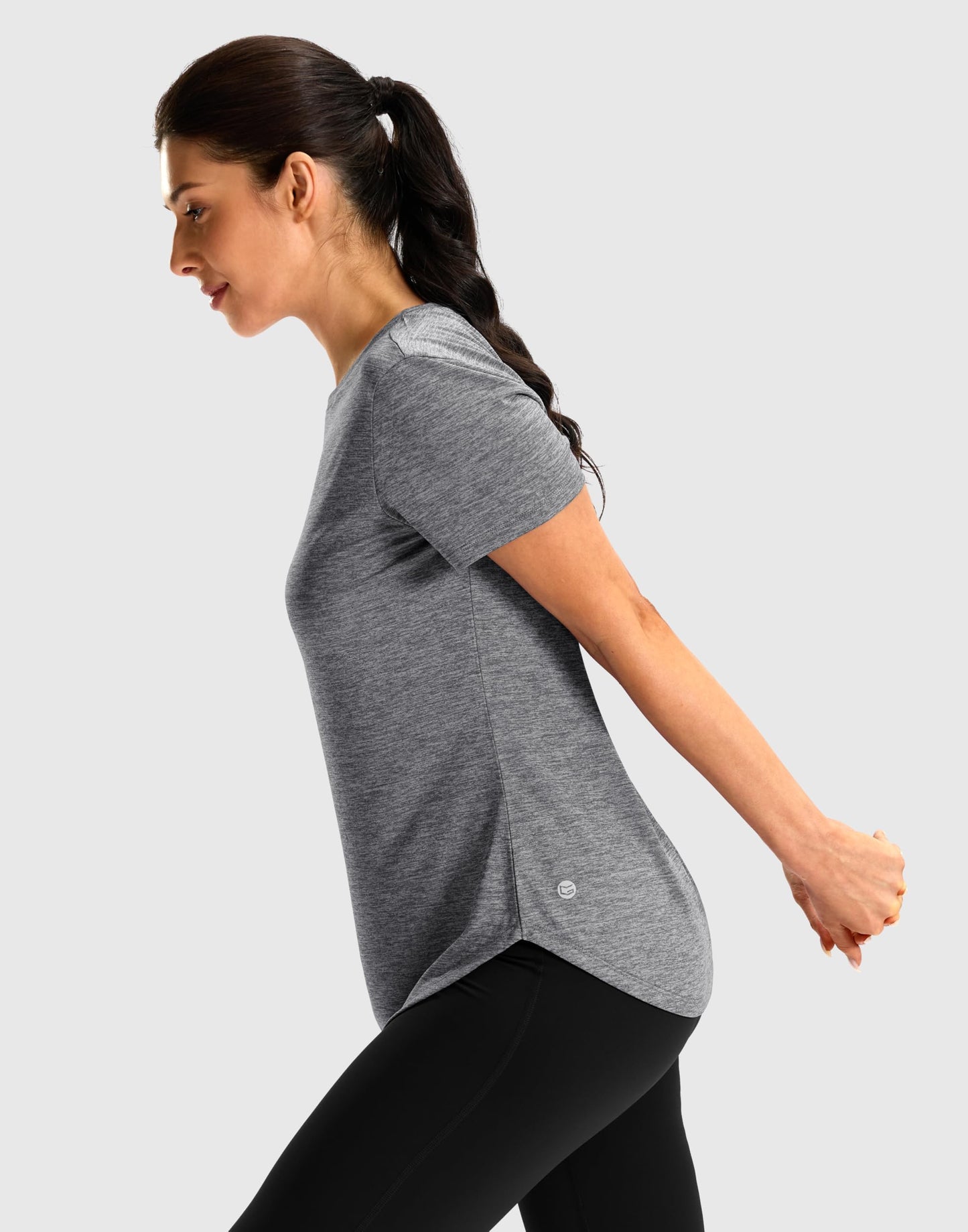 Womens Workout Shirts Short Sleeve Moisture Wicking Lightweight Athletic Gym Hiking Running Yoga Exercise Tops for Women (Grey,Medium)