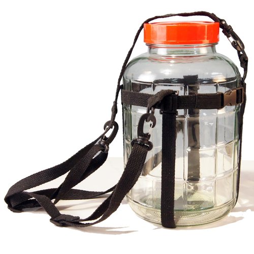 Storbuffs 1 Gallon Glass Jar Easy-Carry Straps,2 Gallon Glass Bottle Carrying Straps.with 4 Triangle Buckle,2 Adjustable Tote Straps.Gray,Polyester Cotton 1mm,Fit 0.5~2 Gallon,Black,not Included Jar