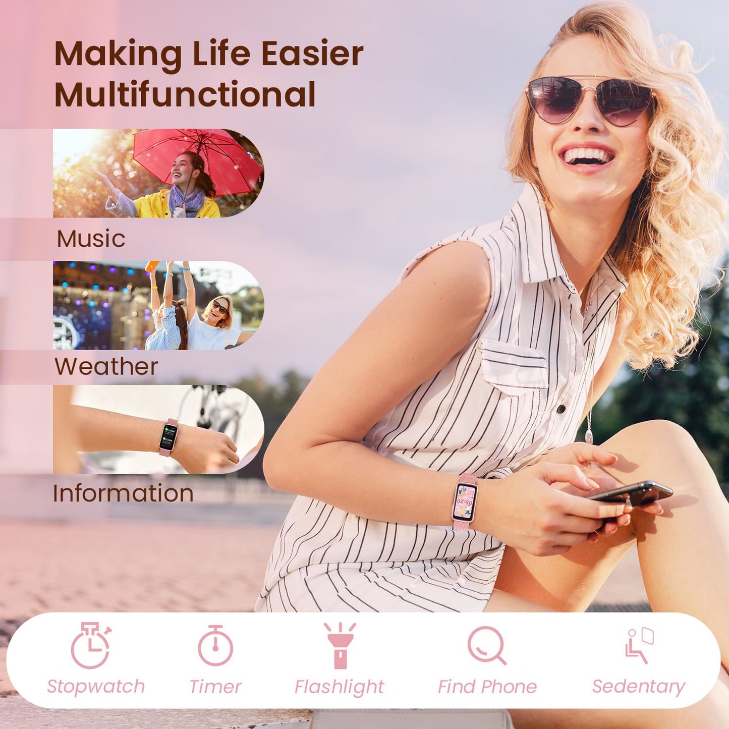 Fitness Tracker Smart Watch for Women: Health Activity Trackers with Heart Rate Blood Oxygen Sleep Monitor Step Counter Sport 1.47" Touchscreen IP68 Waterproof Smartwatch Compatible Android iOS