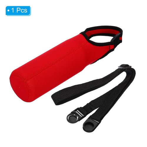PATIKIL 67mmx185mm Water Bottle Sling Bag, 1 Pack Neoprene Portable Insulated Bottle Holder Carrier with Removable Adjustable Shoulder Strap, Red