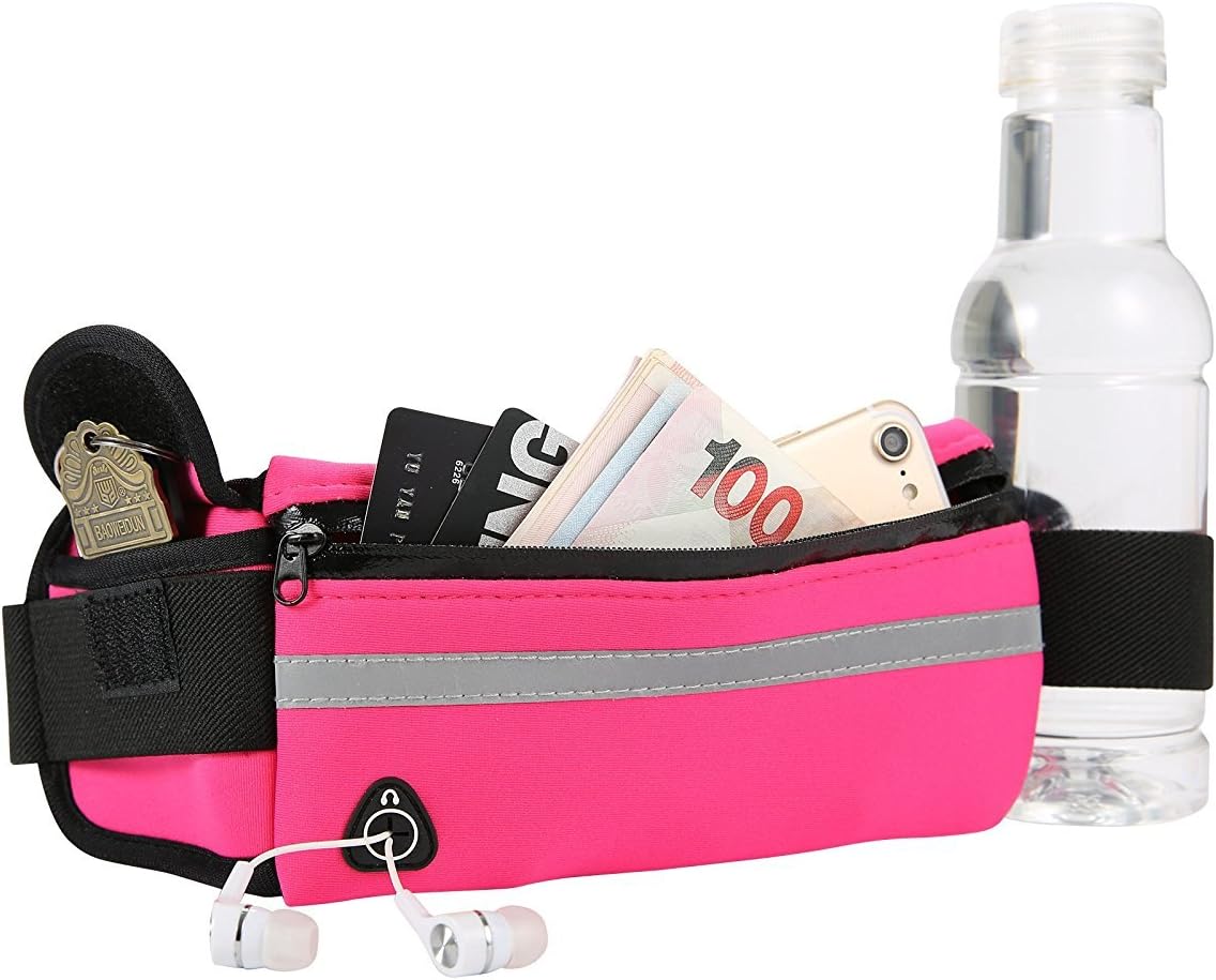 Running Belt Waist Pack - Water Resistant Runners Belt Fanny Pack for Hiking Fitness – Adjustable Running Pouch for Phones iPhone Android