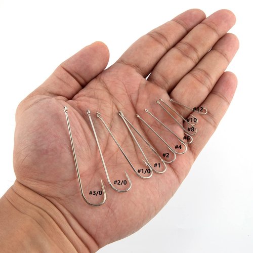 Dr.Fish 100 Pack Aberdeen Hooks Freshwater Fishing Hooks, Extra Long Shank Light Wire, Crappie/Bass/Bream/Bluegill/Panfish Fishing #4