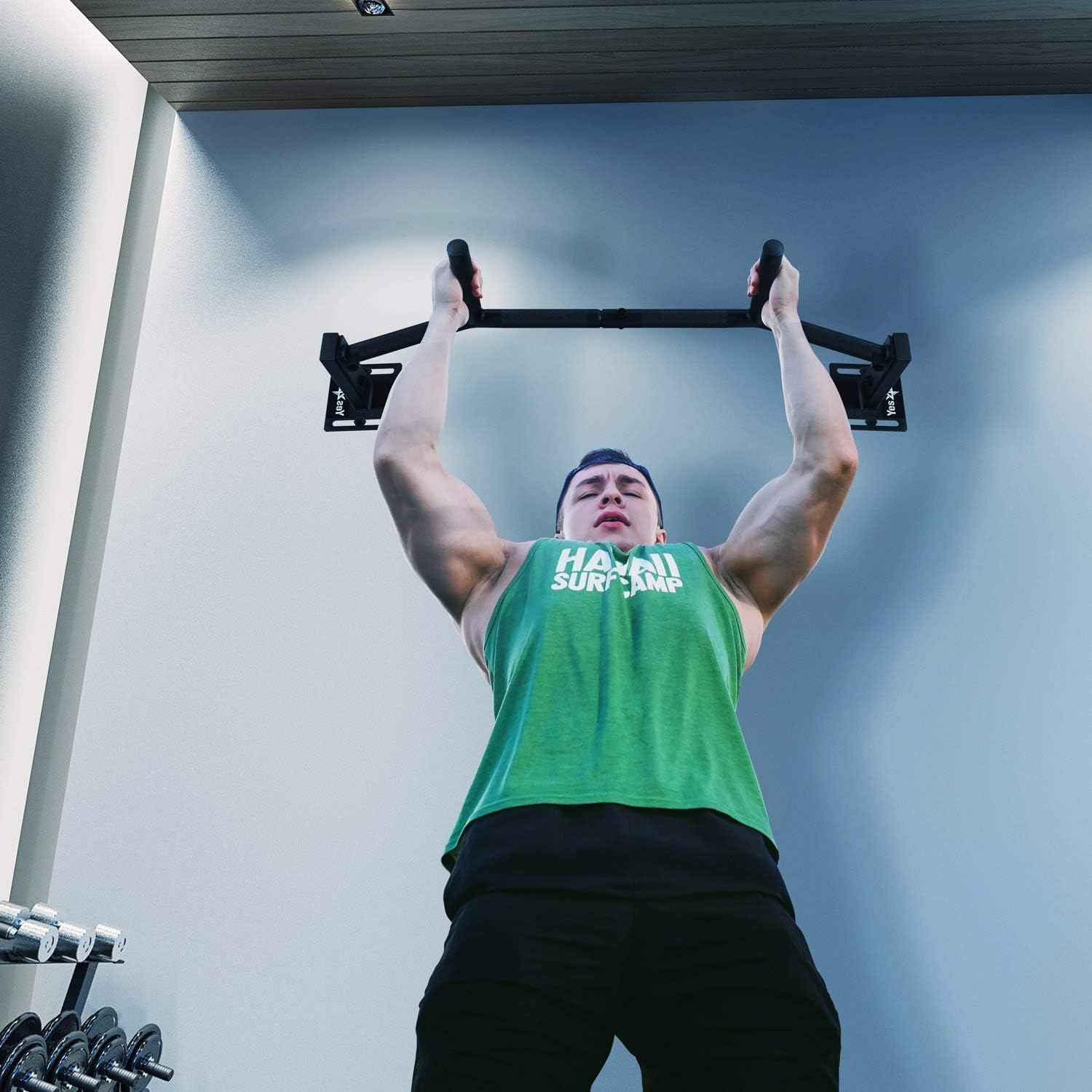 Wall Mounted Pull Up Bar - Multifunctional Home Gym Strength Training Equipment