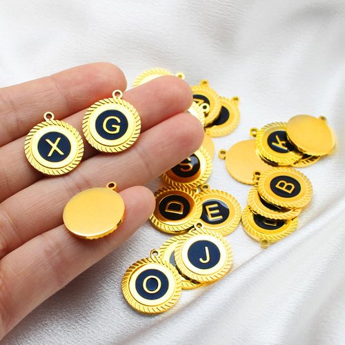Letter Charms for Stanley Cups – 18K Gold 316L Stainless Steel Name ID Chains for Tumblers with Handle, Perfect for Water Cups and Decorations