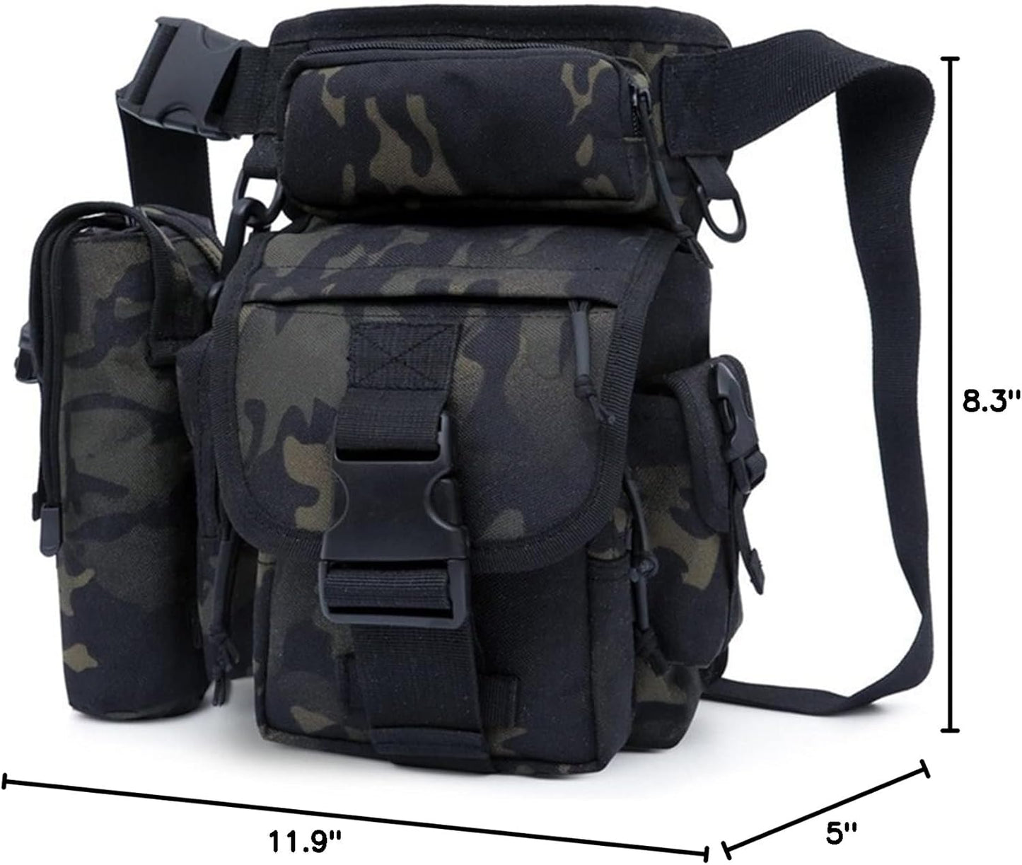 Waterproof Military Tactical Drop Leg Pouch Bag Type B Cross Over Leg Rig Outdoor Bike Cycling Hiking Thigh Bag