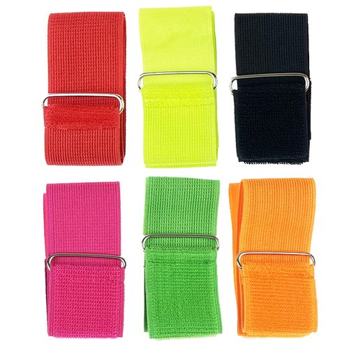 Miokun 6 Pack 3 Legged Race Bands Colorful Firm Elastic Tie Rope for Outdoor Fun (6)