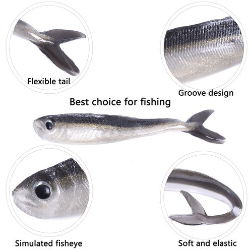 Lumista Paddle Tail Swim Baits,Fishing Soft Plastic Lures,Soft Plastic Fishing Lures for Bass Fishing,30pcs with Box,Soft Plastic Swimbaits for Bass Trout Crappie Lures Kit for Saltwater Freshwater