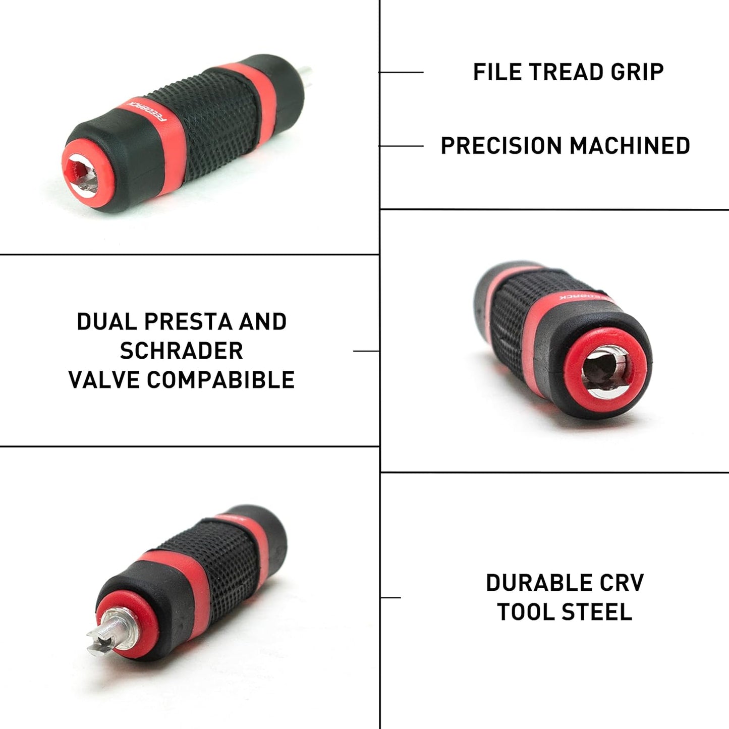 FEEDBACK SPORTS | Schrader and Presta Valve Core Wrench | Remover Tool For Tubeless Tires and Tire Sealant