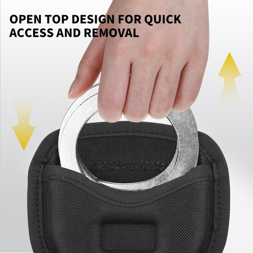 Open Top Handcuff Case, Handcuff Pouch for Duty Belt, 600D Nylon Cuff Holder Holster Accessories for Standard Chain or Hinge Handcuffs