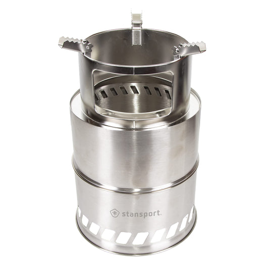 Stainless Steel Wood Burning Stove Extra Large - Portable Camping Backpacking Hiking - Picnic BBQ