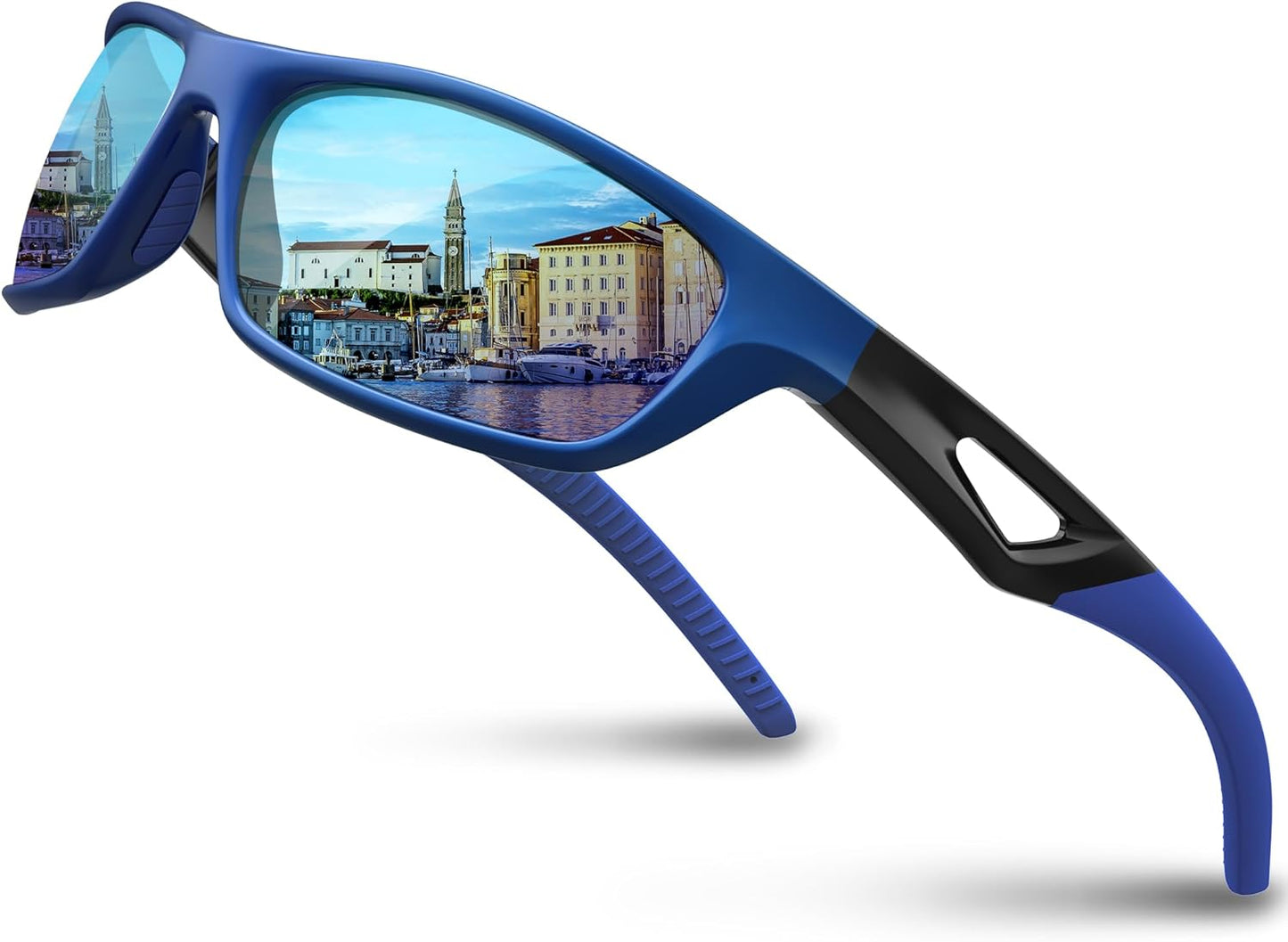 RIVBOS Polarized Sports Sunglasses for Men & Women - TR90 Frame for Cycling, Fishing, Running