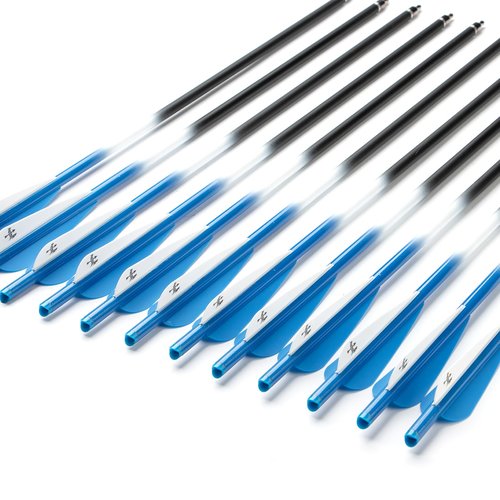 S F Crossbow Bolts Crossbow Arrows Carbon Archery for Hunting and Target Practice(Blue 12-Pack)