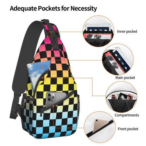 Rmqsyhfz Rainbow LGBT Pride Sling Bag LGBT Crossbody Sling Backpack Multipurpose LGBT Chest Bag for Women Cycling
