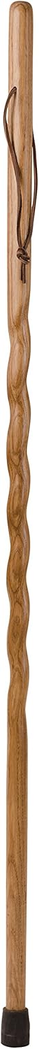 Brazos Trekking Pole Hiking Stick for Men and Women Handcrafted of Lightweight Wood and made in the USA, Tan Oak, 55 Inches
