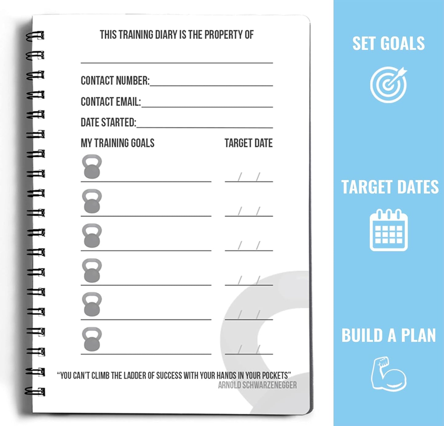 Workout Planner for Daily Fitness Tracking & Goals Setting - A5 Size, 6” x 8”, Charcoal Gray - Men & Women Personal Home & Gym Training Diary - Log Book Journal - by Workout Log Gym