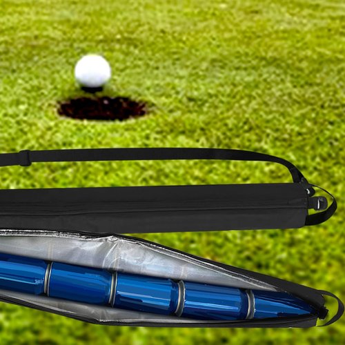 Super Large Golf Beer Sleeve for Golf Bag with 7 Reusable Cold Packs - L-Size: 7 Cans Golf Cooler Bag - Great Golf Gift - Golf Bag Beer Cooler Sleeve - Beer Holder Sling Keeps Beverages Cold