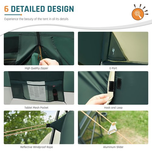 SUV Tent with Screen Porch, 5 Person Car Tents for Camping, SUV Tailgate Tent for Outdoor, Van Car Camping with Movie Screen, 12'x10'x87in(H)
