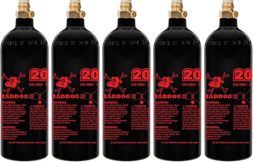 Maddog 20 Oz Refillable Aluminum CO2 Paintball Tank - Ships Empty - 5 Pack