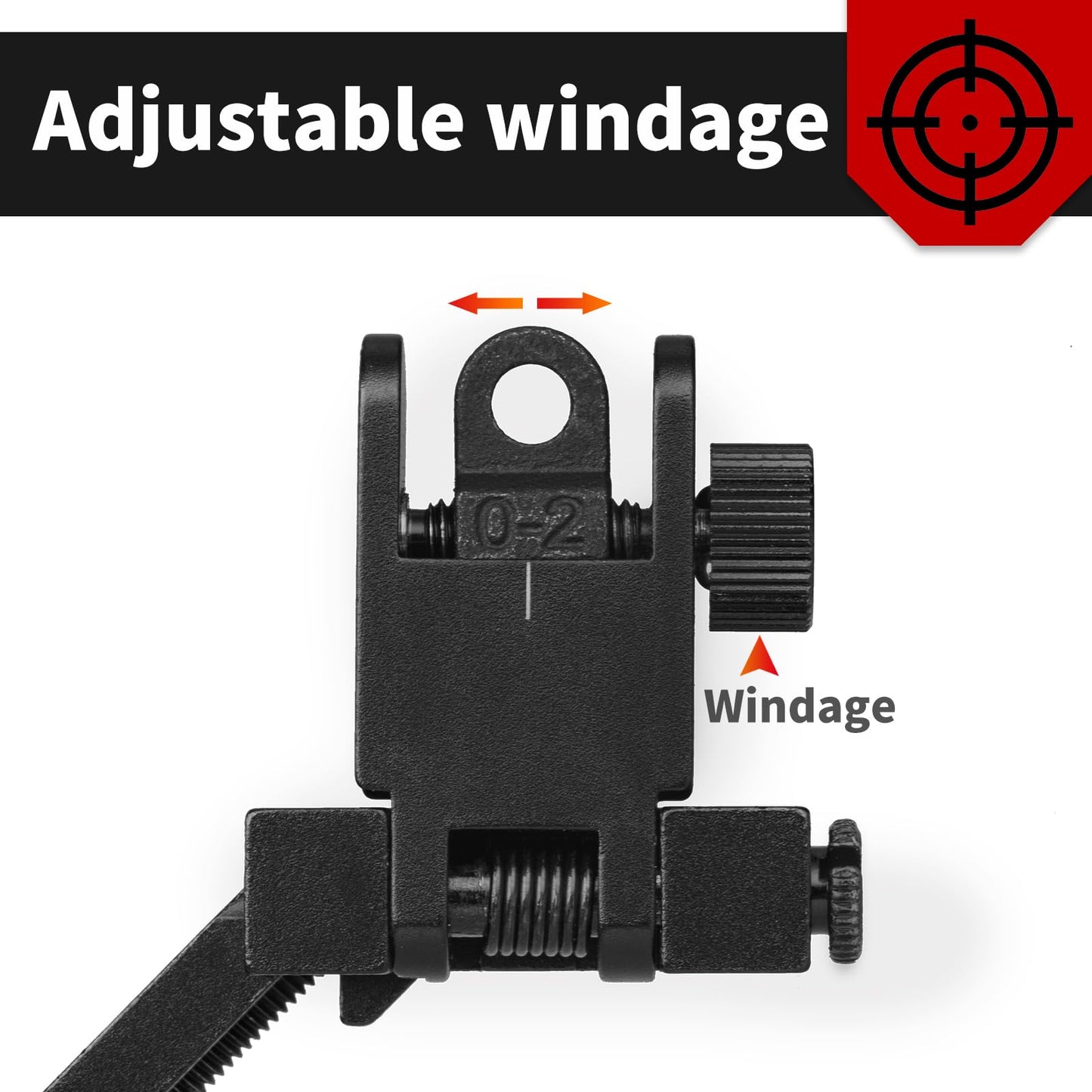 Aisunoutdoor 45 Degree Offset Flip Up Iron Sights Rapid Transition Front and Rear Backup Sights
