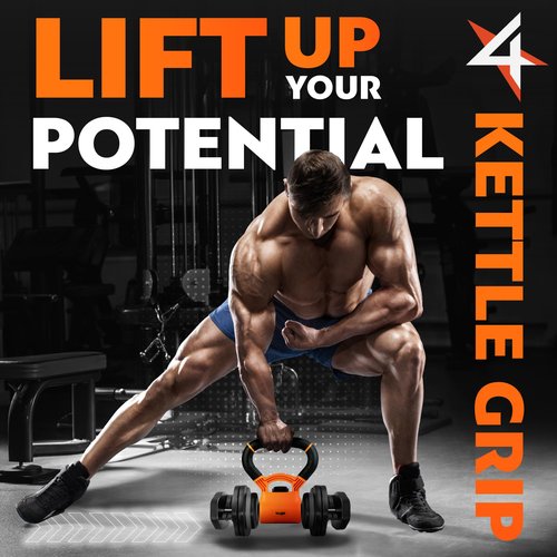 Yes4All Kettle grip, Kettlebells Dumbbell Grip Handle, Convert Dumbbells into Kettlebell, Portable Dumbbell Converter Weight Grip for Home Gym