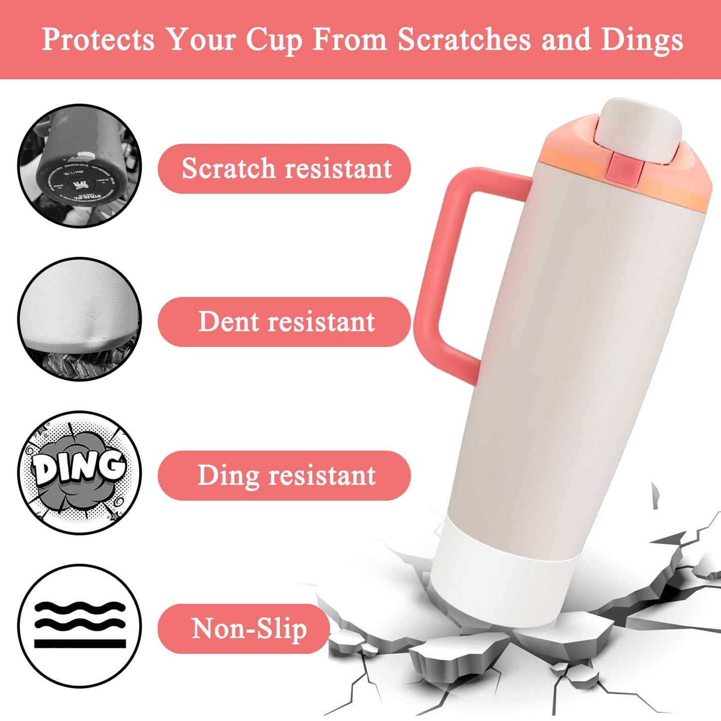 2Pcs Silicone Boot for Owala 30oz & 40oz FreeSip Sway Bottles & Tumblers, Accessories for Owala - Transparent