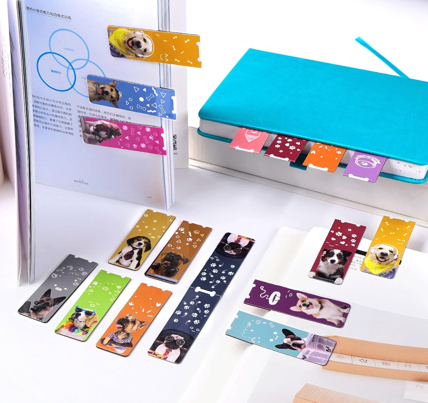 Magnetic Bookmarks 14Pcs Book Mark 3.1’‘ Page Magnetic Markers with Magnet Book Markers Page Clip for Students Teachers School Home Office Reading Supplies