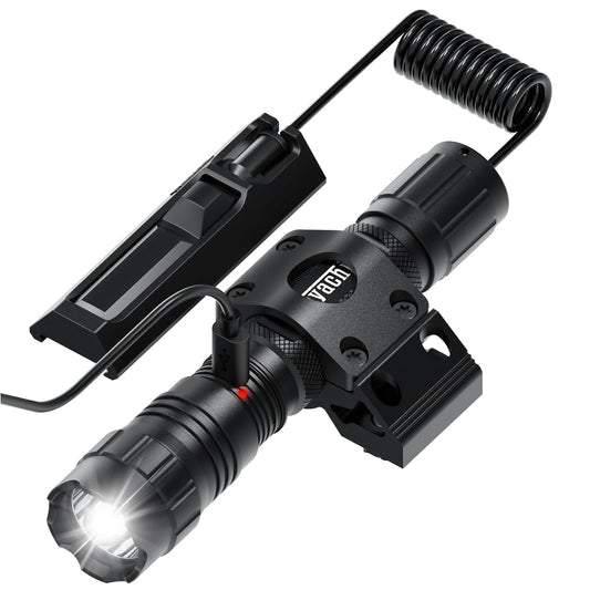 Feyachi Rechargeable Flashlight 1500 Lumens, Tactical Light with Strobe, IPX7 Waterproof, Pressure Switch, M-Lock Mount (Type-C Charging, 4 Modes)
