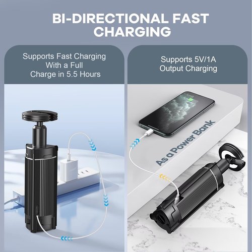 BIAT Telescopic Camping Light 1PCS, Camping Lantern Rechargeable, Led Work Light with Stand Battery Powered 10800mah, Portable Camping Lamp and Flashlight, Camping Lights for Hiking, Camping, Fishing