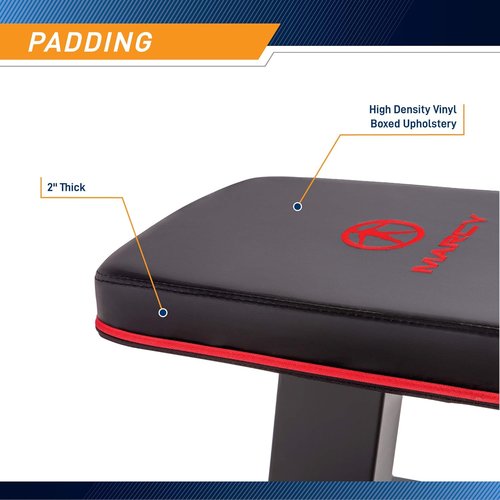 Marcy Flat Utility Weight Bench for Home Gym - Ideal for Weight Training & Ab Exercises