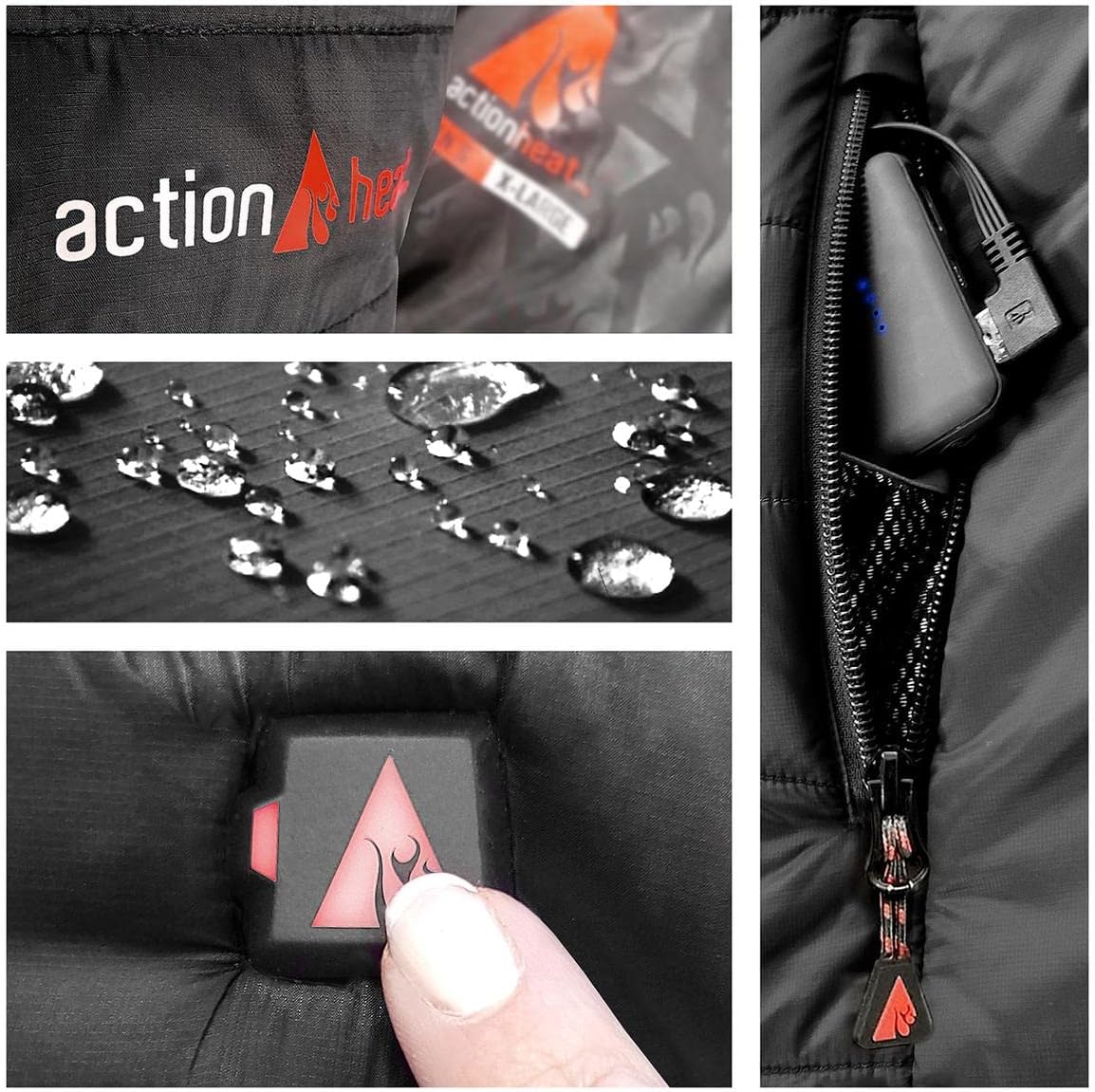 ActionHeat 5V Battery Heated Insulated Puffer Vest for Men – Heat Clothing, Tri-Zone Heating System Winter Outdoor