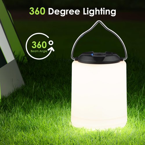 BOBKID LED Camping Lantern, Rechargeable Camping Light, 4 Modes Outdoor Flashlights Lanterns with 1000LM, Water Resistant Portable Emergency Camp Light for Hurricane Hiking Survival Kits - Black