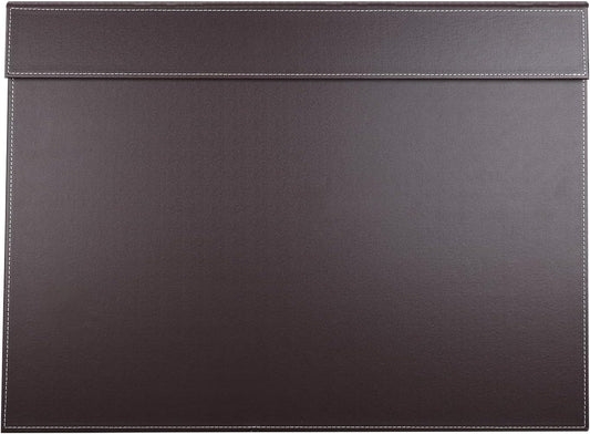 KINGFOM Ultra-Smooth PU Leather Desk Pad & Mat Office Desk Drawing & Writing Board A3/ A4 File Paper Clip Table Protector Mat on Top Large 24''x18'' (Black)