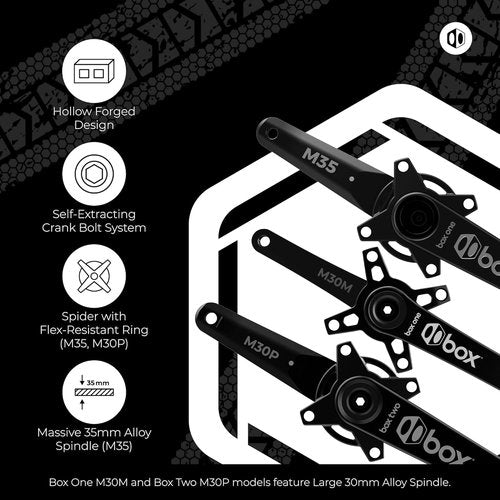 Box BMX Crankset Bike with Bottom Bracket Vector M30-M, M35, M30-P, Hollow/Cold Forged, JIS Square Taper Design Parts 5 Bolt 110 BCD/4 Bolt 104 BCD Chainring Components