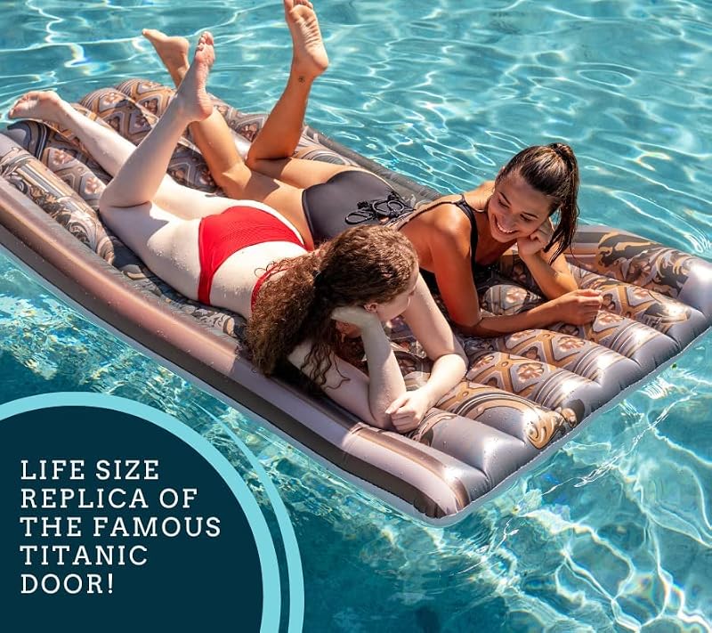 Large Titanic Movie Pool Float - 48x84 Inch Inflatable 2-Person Raft