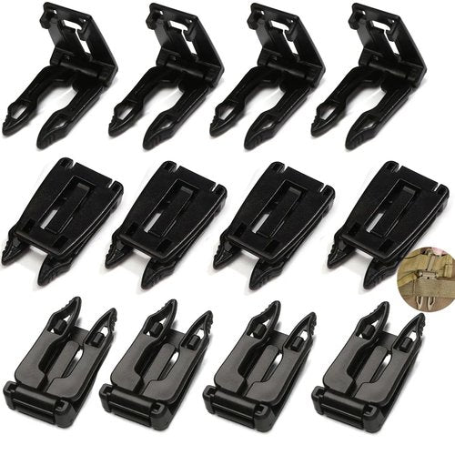 DraCra 12 Pack Molle Attachments Molle Clips Adapter Webbing Straps Dominator Buckle for Molle Pouches Tactical Molle Bag EDC Pouch MOLLE Assault Pack Rucksack Attaching Extras to Backpack Webbing