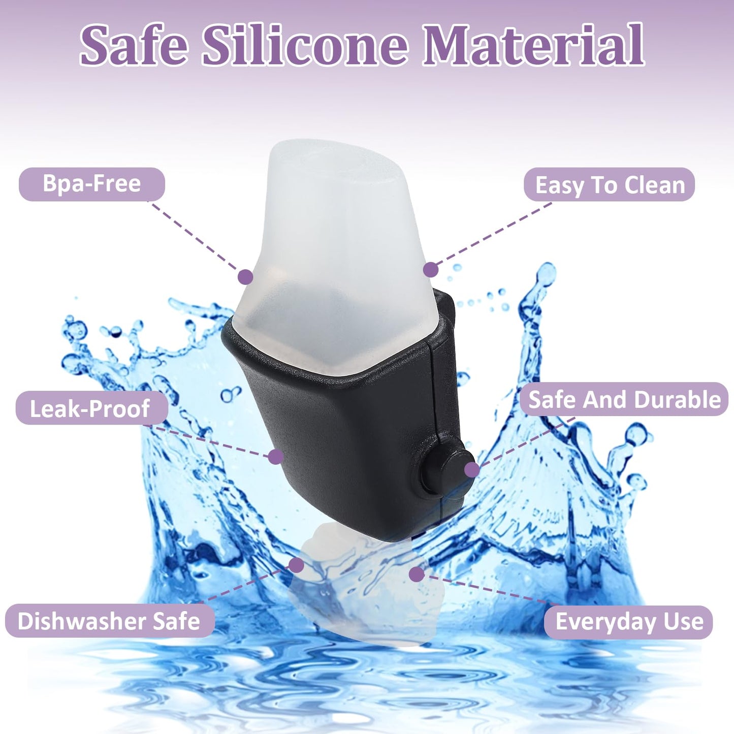 FWUNYVN 2Pcs Replacement Spout Parts for Contigo Aubrey Kids Water Bottle, Toddler Cups Lid Accessories for Contigo, Replacement Nozzles for Kids Cups with Straws and Lids，Black(Bottle not Include)