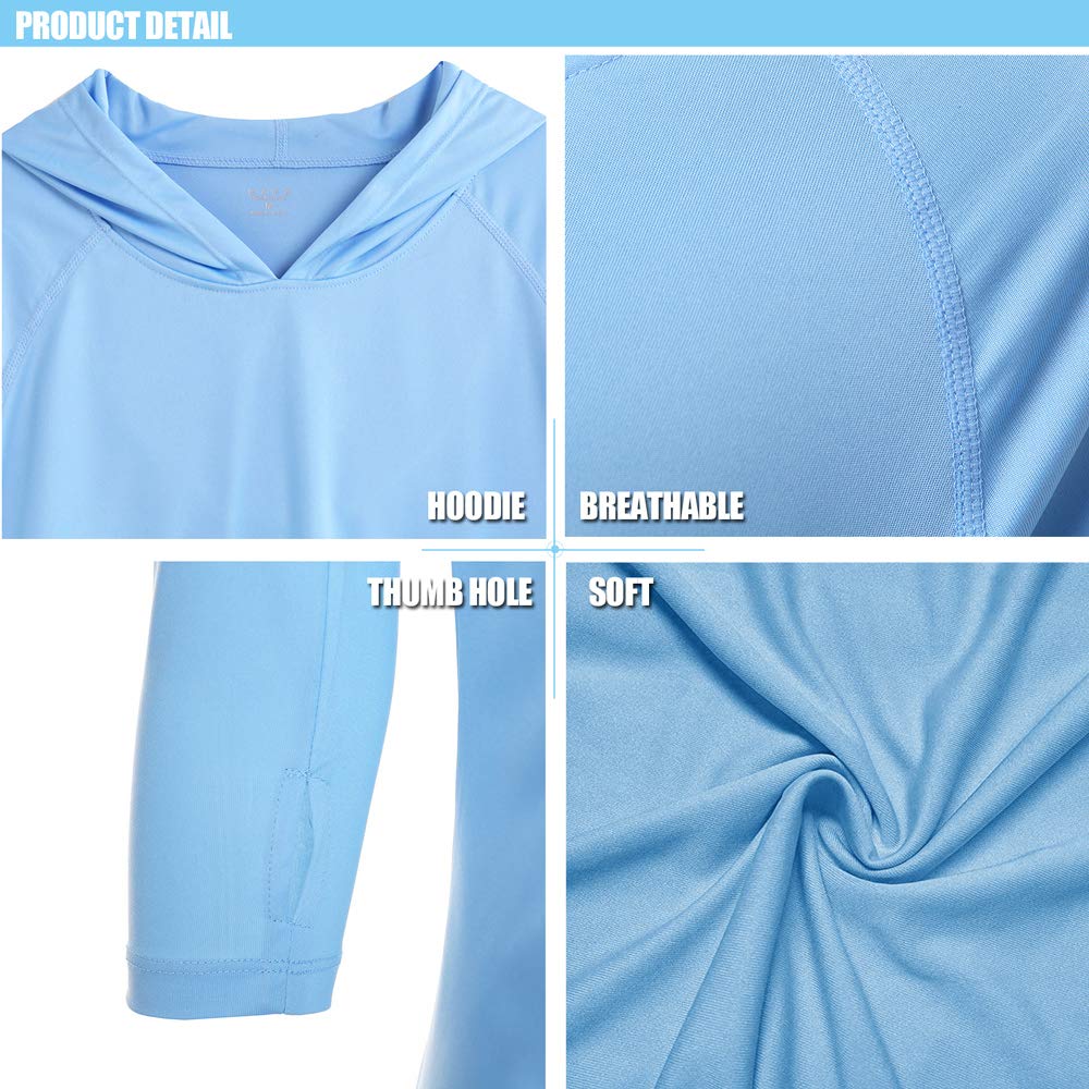 TACVASEN Long Sleeve Shirts for Men Lightweight Hoodie Men Dry Fit Active Hooded Shirts Sun Protection Hoodies SPF Tee Navy L