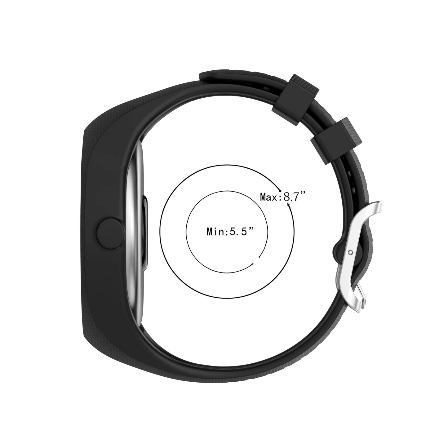 INF Watch band compatible with Polar M200, Silicone Sport Strap with Bumper Case, Soft Breathable Scratch-Resistant Adjustable Replacement Strap for Women & Men(Black)