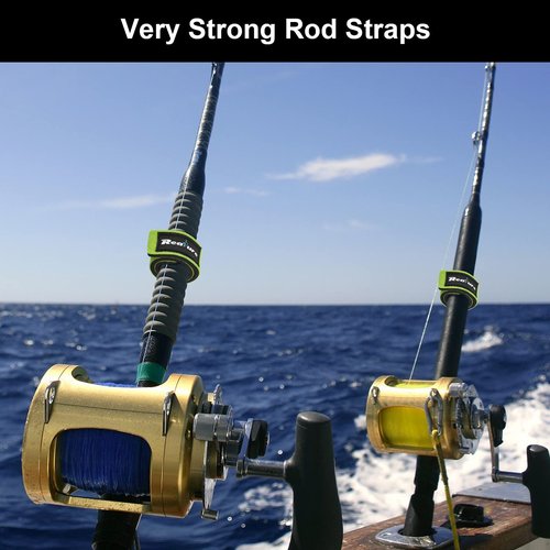 Realure 12 Pcs Fishing Rod Straps, Adjustable Fishing Rod Straps, Elastic Neoprene Fishing Rod Bands Straps, for Fixed Sea Fishing Rods Belt Gear Rods Wrap Protectors Ties