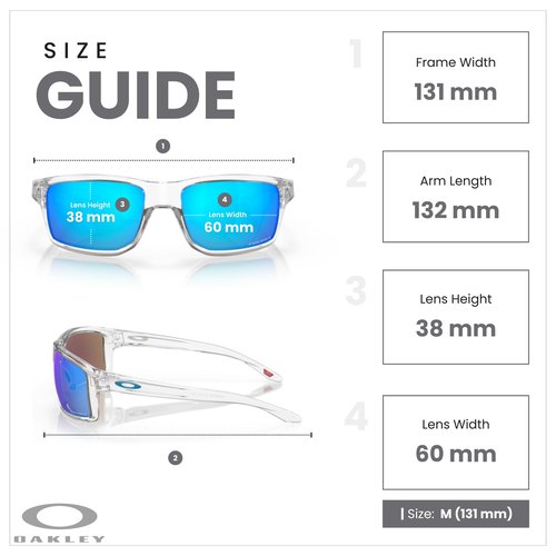 OAKLEY Gibston OO9449 944904 60MM Polished Clear/Prizm Sapphire Rectangular Sunglasses for Men+ Bundle Accessory Leash Kit, Microfiber Pouch