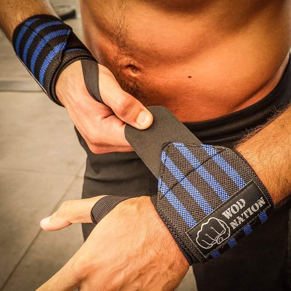 WOD Nation Wrist Wraps for Weightlifting & Strength Training – Professional Gym Straps w/Thumb Loop for Men & Women