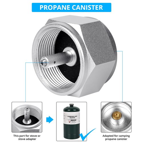 Sondiko Butane/Isobutane Refill Adapter, Fuel Transfer Device, Gas Converter Isobutane Canister Shifter, Gas Saver Plus for Fuel Canister, Backpacking Camping Stove, Burners
