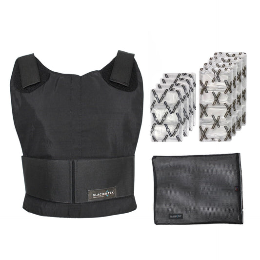 Glacier Tek Concealable Cooling Vest, 59 Degrees for 2.5 hours 8 Cool Packs, recharge in 30 minutes