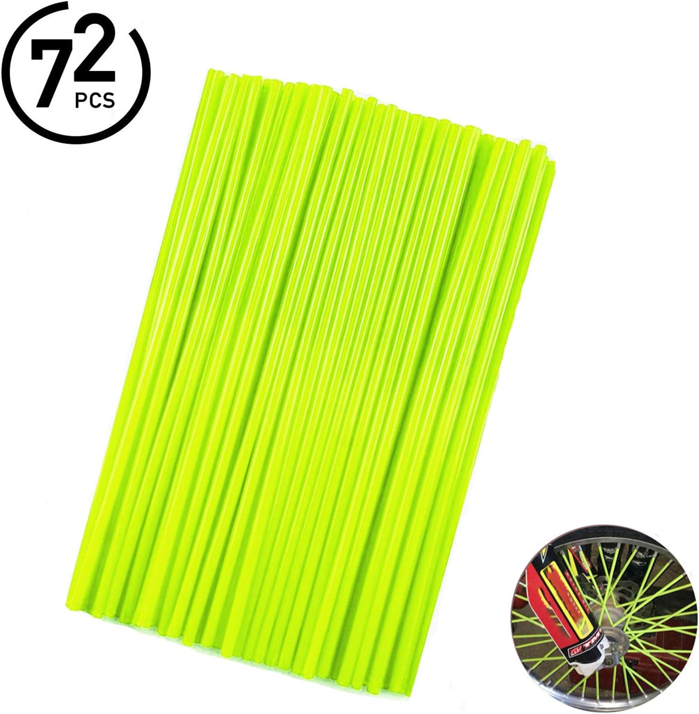 72Pcs Universal Spoke Skins Cover - Ovelur Wheel Spoke Wraps Skins Pipe Trim Decoration Protector For Motorcycle Dirt Bike Yamaha Harley Suzuki(Pink)