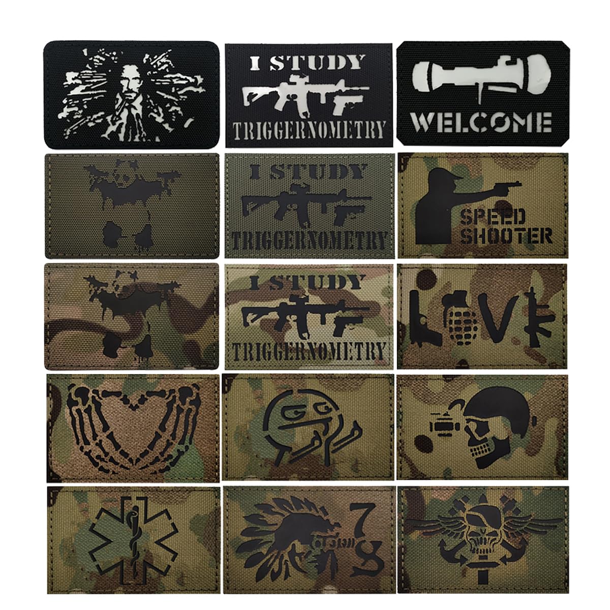 AliPlus 2 PCS American Indian IR Reflective Patch - Tactical Military Morale Patch with Hook and Loop Backing