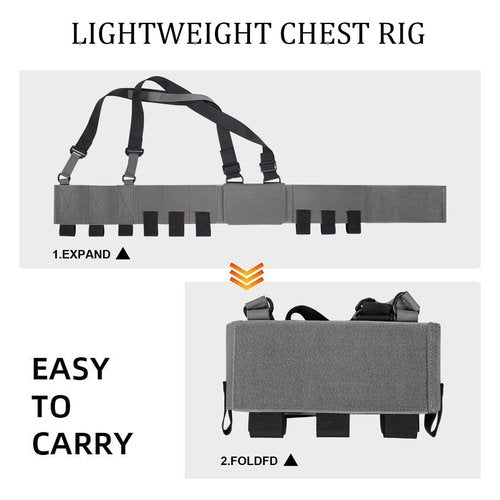 CASONMMAX Low-Vis Tactical Chest Fixation Device,Lightweight Elastic Rig Cummerbund Combat Gears. (Wolf Grey)