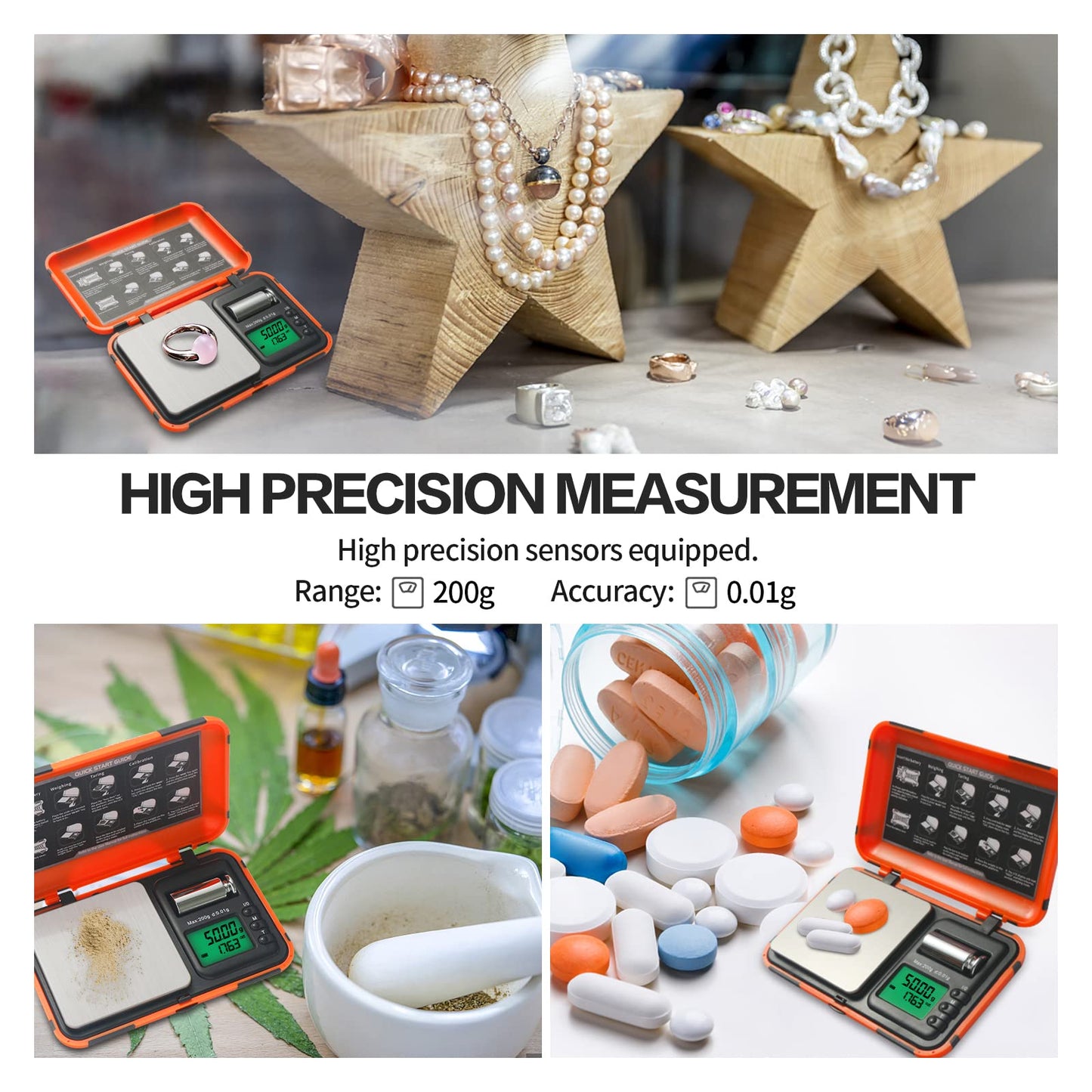 AHOSOUTLY Digital Archery Arrow Scale with Holder - 200g x 0.01g Precision, Dual Units and LCD HD Display, Portable Grain Scale for Arrow Tips & Arrows - Includes Calibration Weights & Batteries